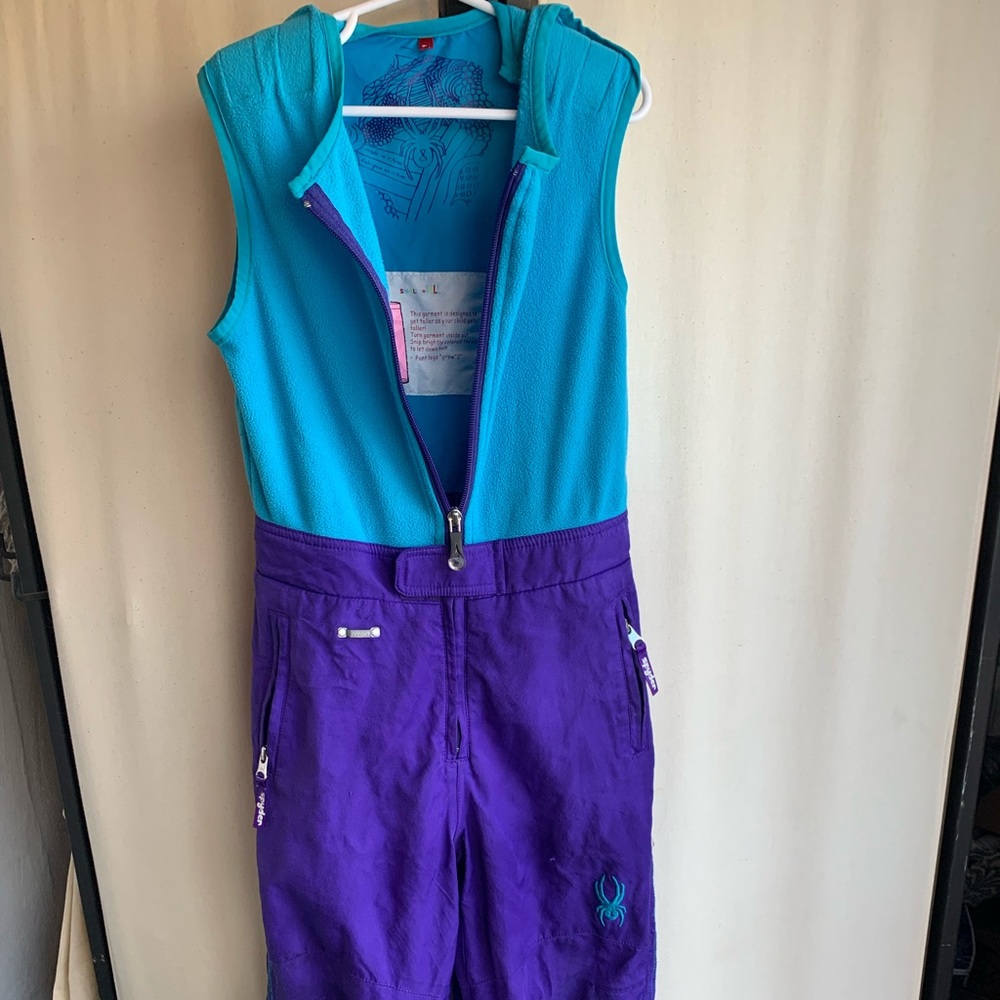 super CUTE Girls Spyder snow pants/ bibs size 6/7 purple blue GrEAt ConDition!!